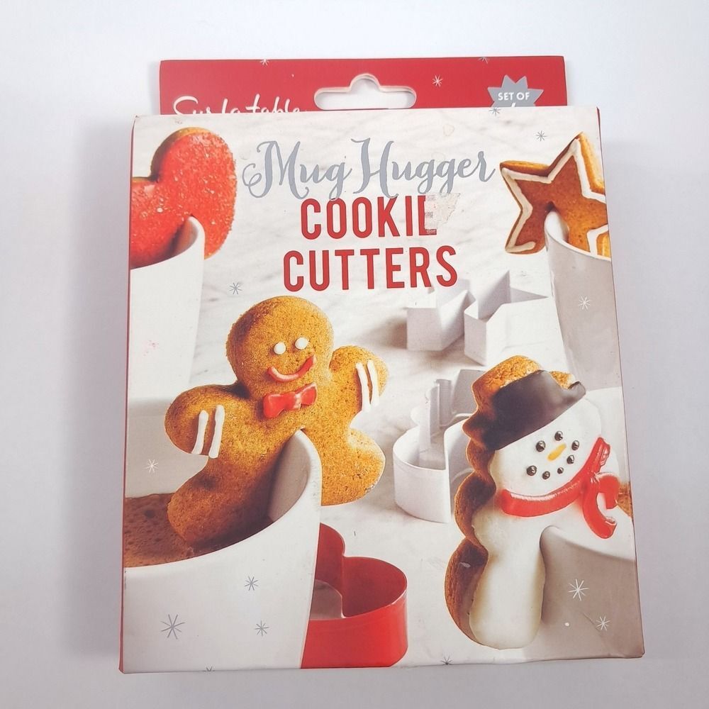 NEW Sur La Table Mug Hugger Cookie Cutters Christmas Gingerbread man Snowman